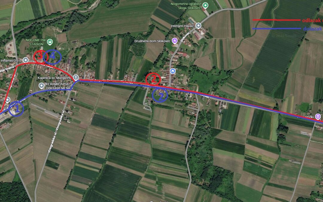 Vozni red i skica novih stajališta Apatija-Sigetec-Slokovec-Ludbreg
